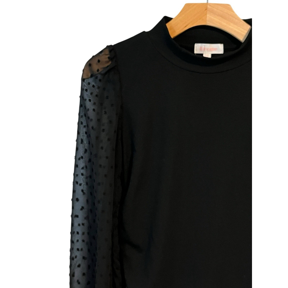 BHome Maternity Top Womens Black Stretch Ruched Sides M NWT - Picture 3 of 12